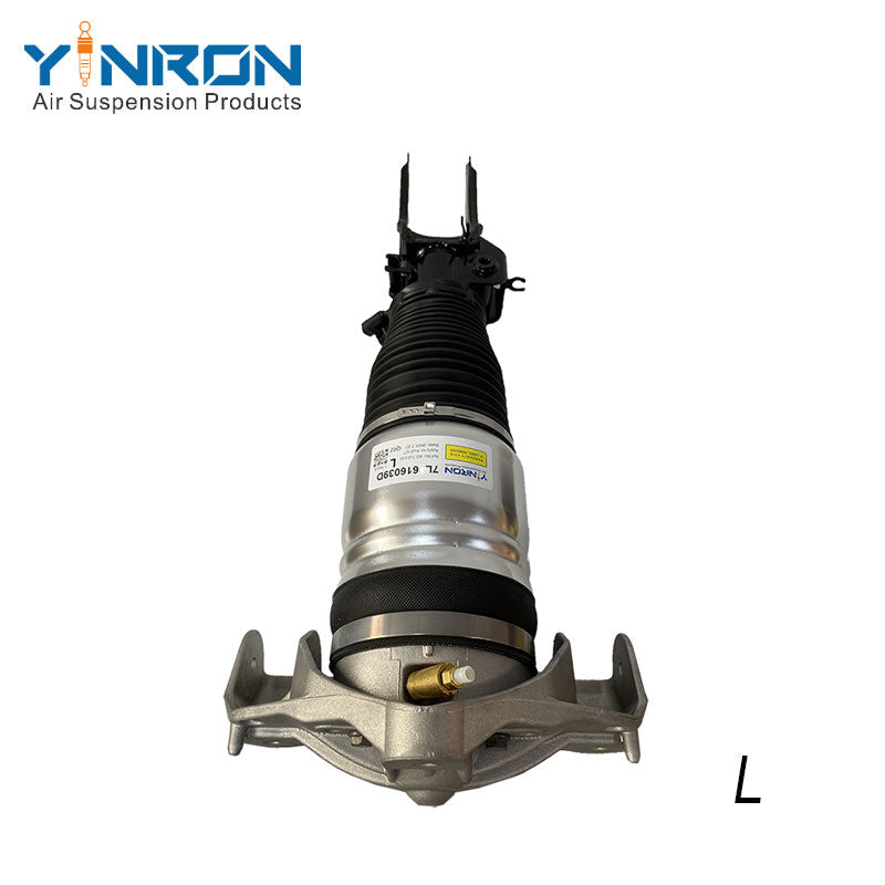 Top-down perspective view for Audi Q7 7L front left air suspension strut (7L8616039D)