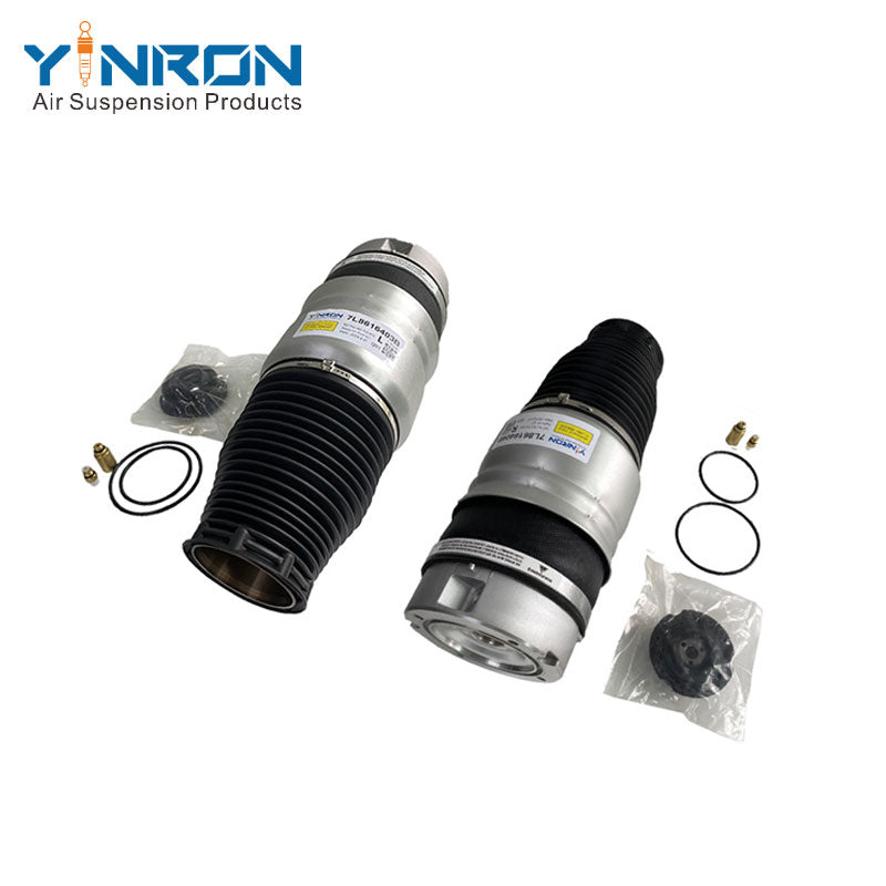 Full pair view for Audi Q7 7L front left and right air suspension springs (7L8616403 and 7L8616404)