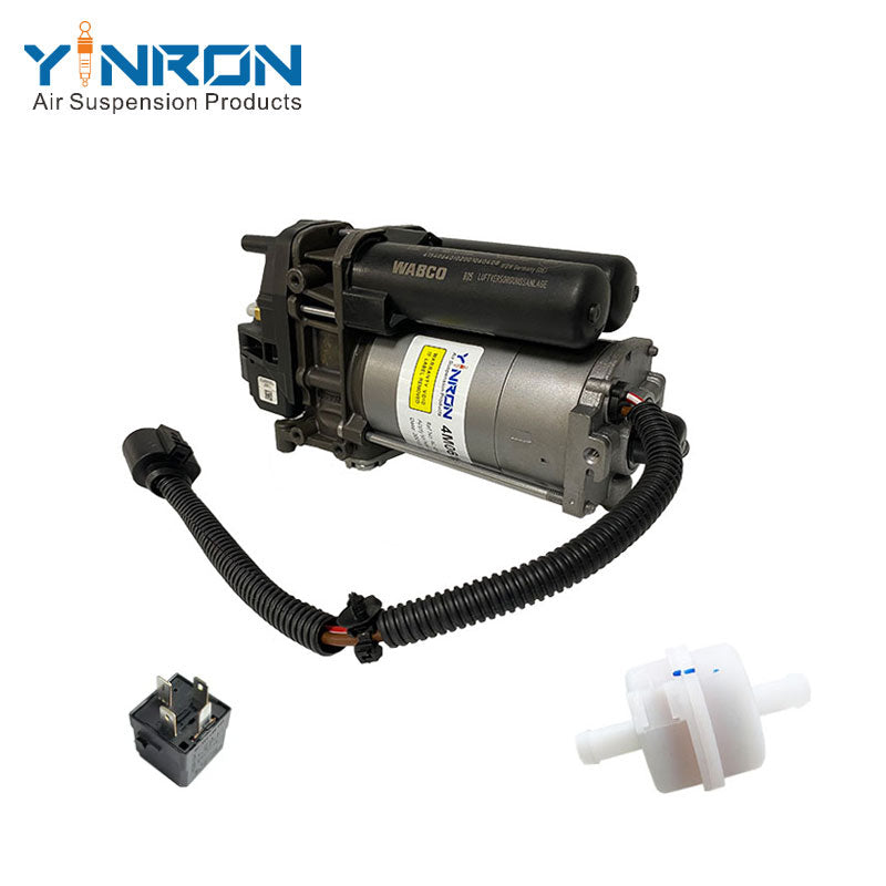 Full 45-degree view of Air Suspension Compressor Pump For Bentley Bentayga 4M0 (4M0616005F, with Relay & Air Filter)