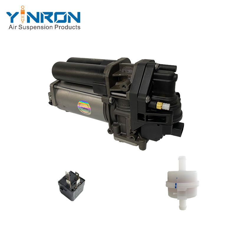 Full side view of Air Suspension Compressor Pump For Bentley Bentayga 4M0 (4M0616005F, with Relay & Air Filter)