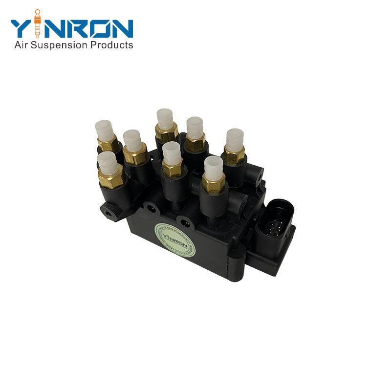 Side view of Bentley Bentayga 4M0 air suspension valve block (4M0616013A)
