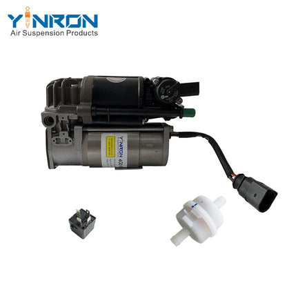 Flat front eye-level view of Bentley Mulsanne 3Y5 air suspension compressor pump 3Y0616007 complete assembly