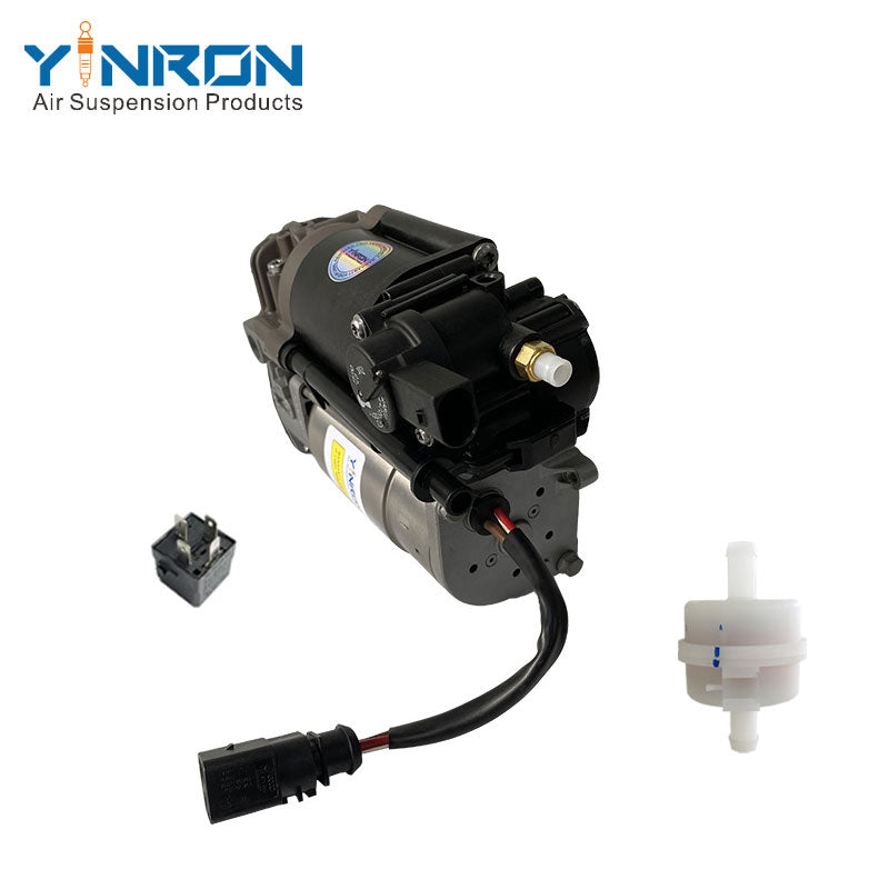 Side profile view of Bentley Mulsanne 3Y5 air suspension compressor pump 3Y0616007 assembly