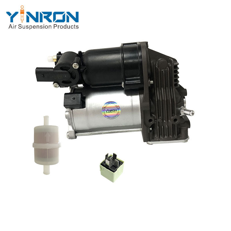 Full front view for BMW 5 Series E61 air suspension compressor pump with relay and air filter (37106793778)
