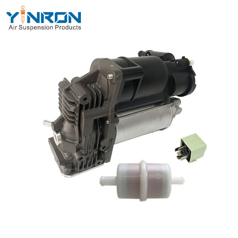Right rear 45 degree top view for BMW 5 Series E61 air suspension compressor pump with relay and air filter (37106793778)