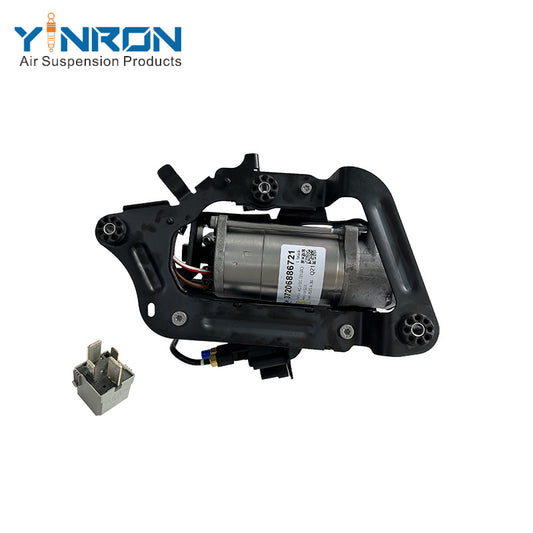 Back view for BMW 5 Series G31 G38 air suspension compressor pump assembly with relay (37206886721)