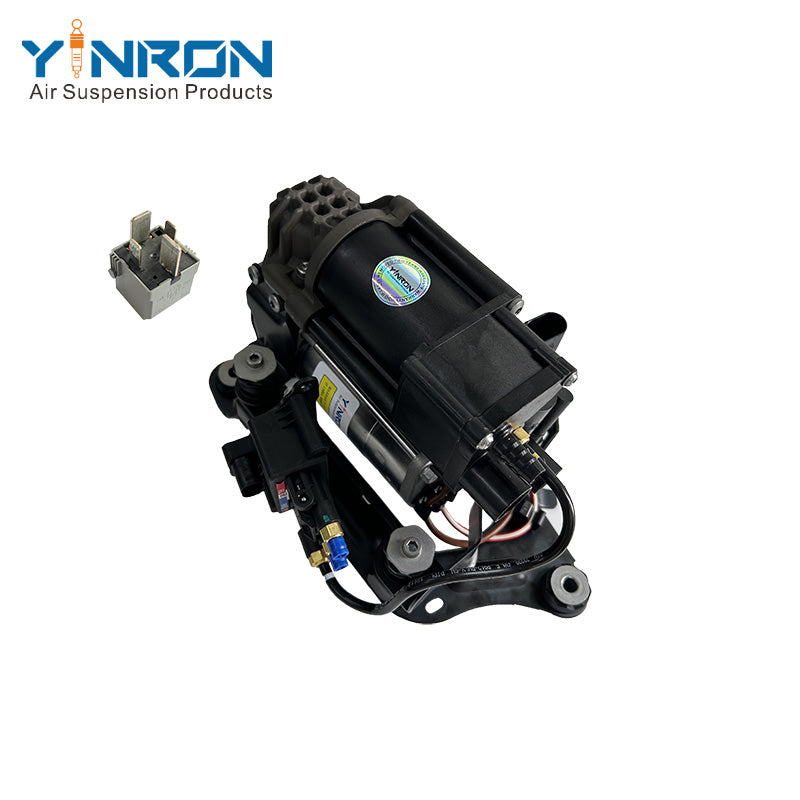 Top‑down overhead view for BMW 5 Series G31 G38 air suspension compressor pump assembly with relay (37206886721)