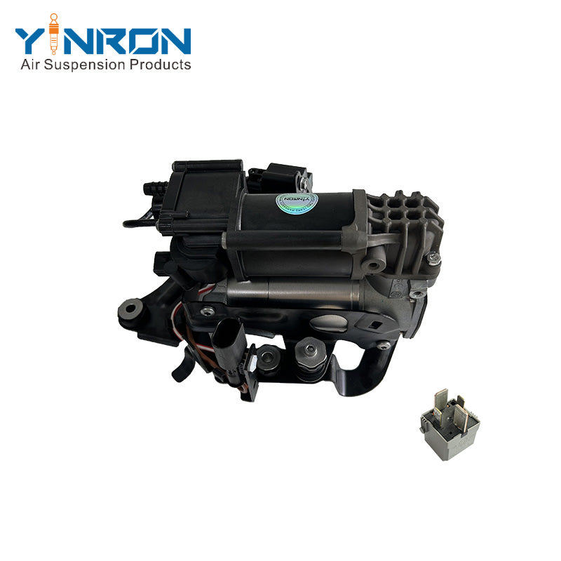 Top view for BMW 5 Series G31 G38 air suspension compressor pump assembly with relay (37206886721)