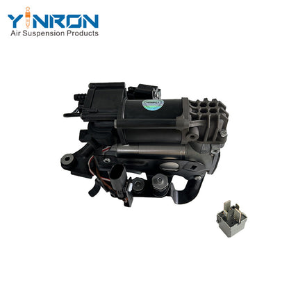 Top view for BMW 5 Series G31 G38 air suspension compressor pump assembly with relay (37206886721)