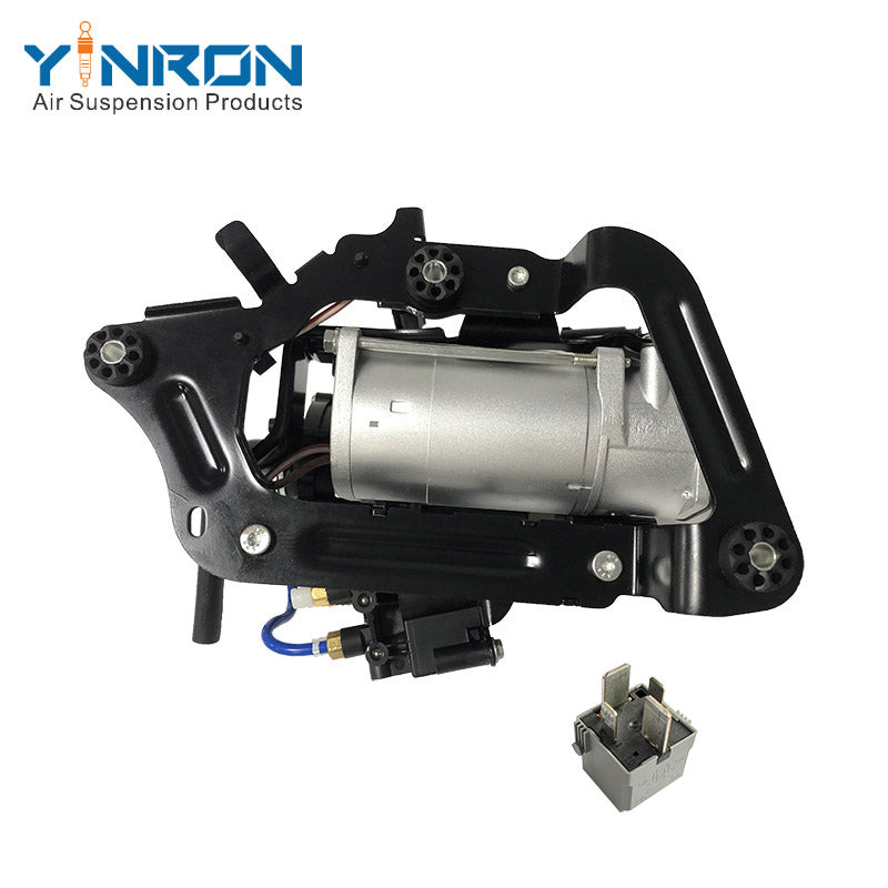 Backside view for BMW 6 Series G32 GT and G32 GT LCI xDrive air suspension compressor pump assembly with relay (37206886722)