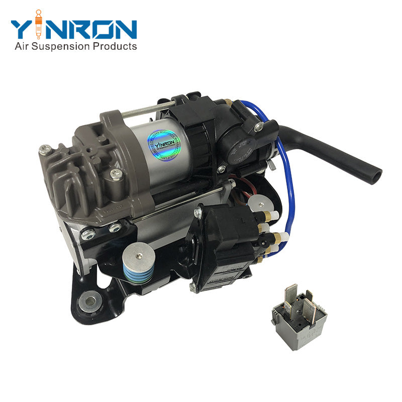 Front right 45 degree view for BMW 6 Series G32 GT and G32 GT LCI xDrive air suspension compressor pump assembly with relay (37206886722)