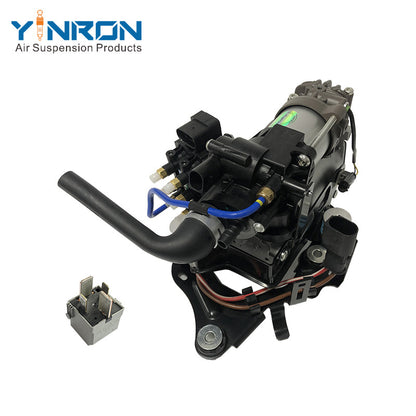 Left side elevation view for BMW 6 Series G32 GT and G32 GT LCI xDrive air suspension compressor pump assembly with relay (37206886722)