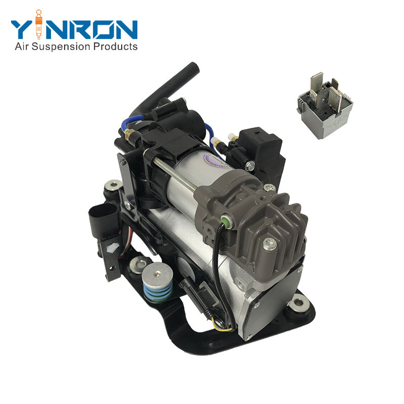 Rear left 45 degree overhead view for BMW 6 Series G32 GT and G32 GT LCI xDrive air suspension compressor pump assembly with relay (37206886722)