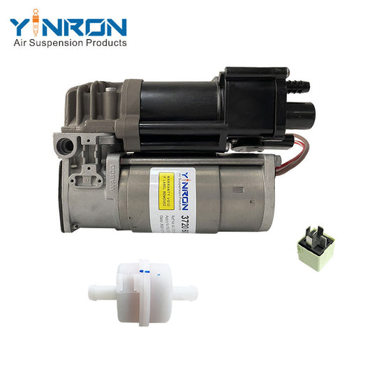 Full front view for BMW 7 Series F01 F02 air suspension compressor pump with relay and air filter (37206875176)