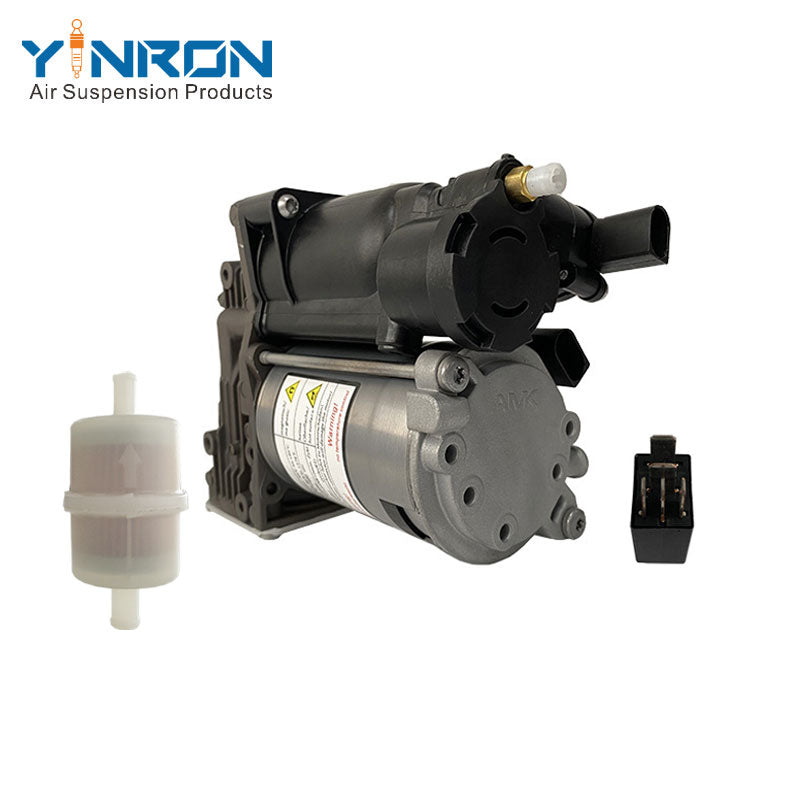 Right rear 45 degree top view for BMW X5 E70 X6 E71 air suspension compressor pump with relay and air filter (37206859714)