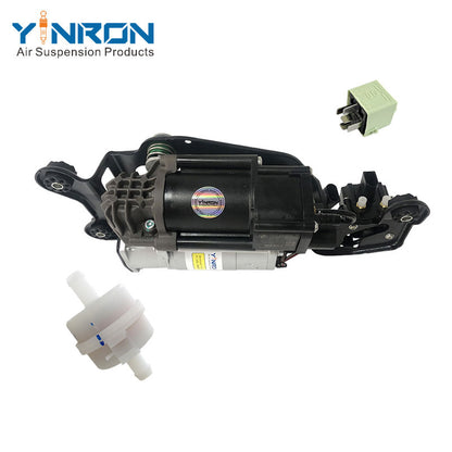 Top view for BMW X5 F15 X6 F16 air suspension compressor pump with bracket and valve block with relay and air filter (37206875177)