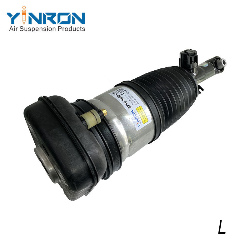 Detailed bottom mounting view for BMW X6 G06 rear left air suspension strut (37106869037)