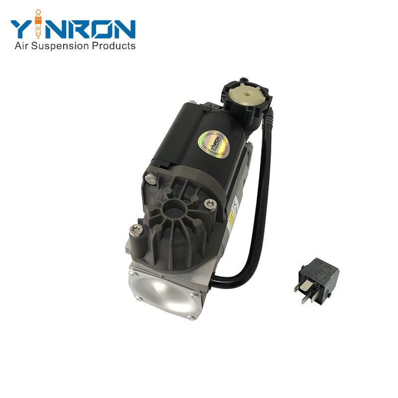 Top vertical view of Jaguar XJ X350 air suspension compressor pump C2C27702 equipped with relay