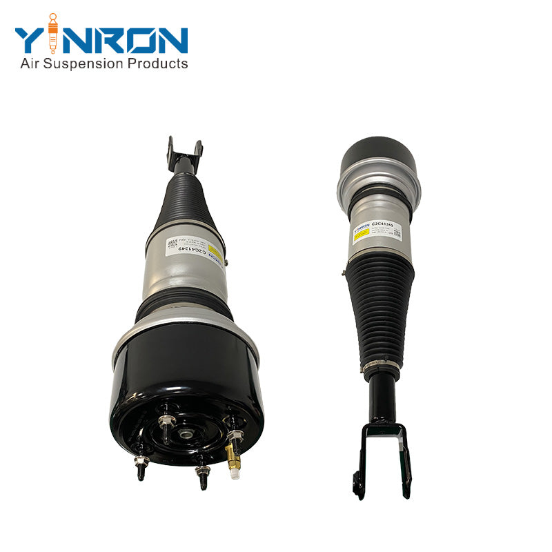 Pair view of Jaguar XJ X350/X358 front air suspension struts with CVD (C2C41349)