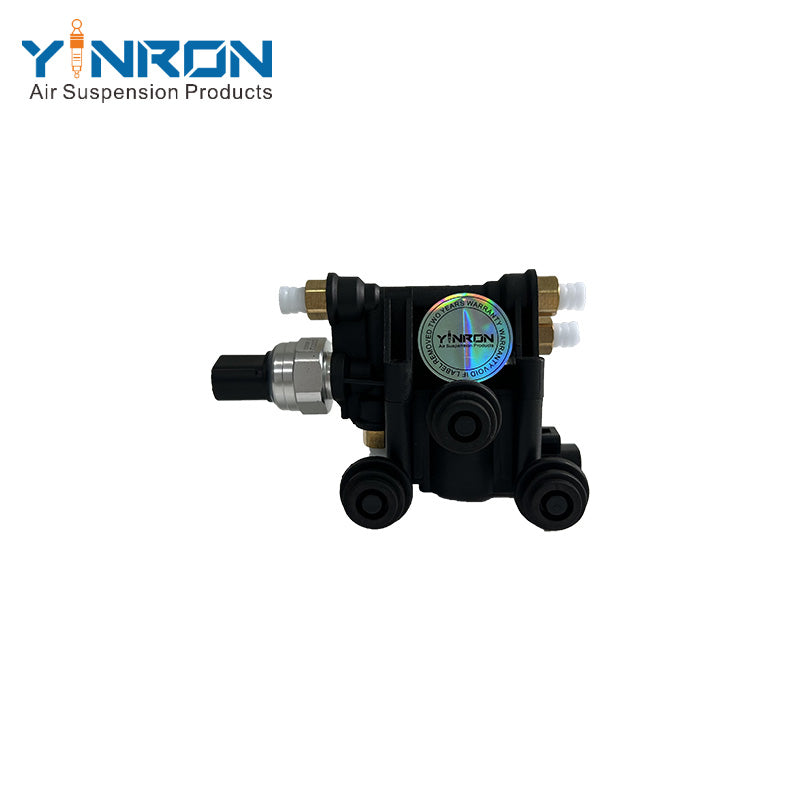 Front view for Land Rover Discovery 3 Range Rover Sport air suspension valve block (RVH000046)