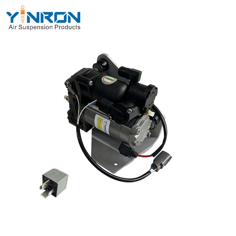 45° angle view of Air Suspension Compressor Pump for Land Rover Discovery 4 L319 / Range Rover Sport (LR032902, with Relay)