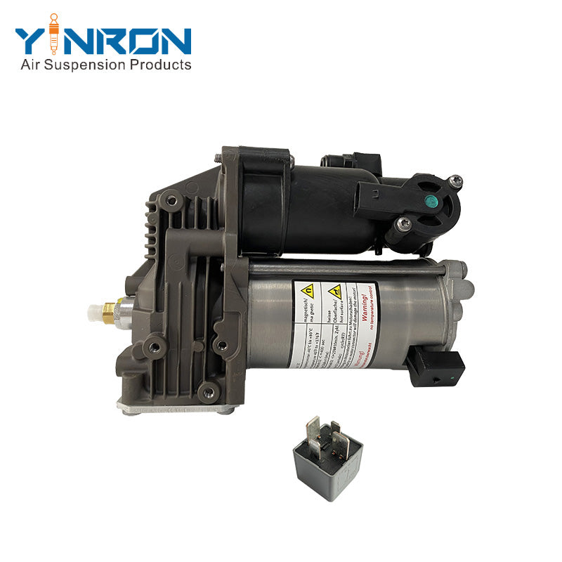 Top down vertical view of Air Suspension Compressor Pump for Land Rover Discovery 4 L319 Range Rover Sport LR044016 equipped with relay