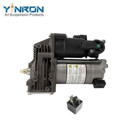 Top down vertical view of Air Suspension Compressor Pump for Land Rover Discovery 4 L319 Range Rover Sport LR044016 equipped with relay