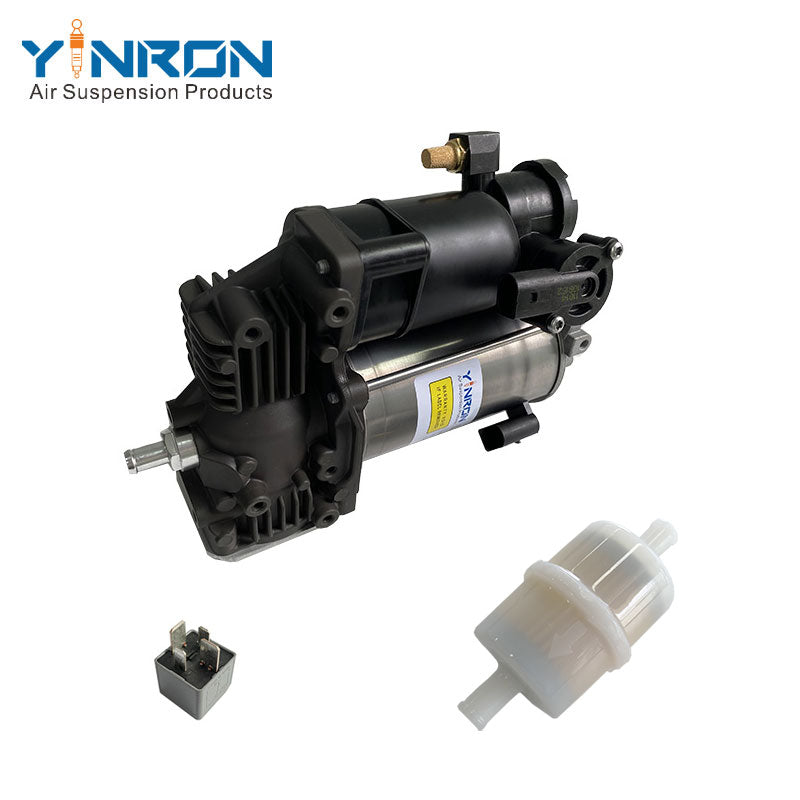 Full front view of Air Compressor Pump for Land Rover Discovery 5 L462 / Range Rover Velar L560 / New Defender L663 (LR095838, with Relay & air filter)