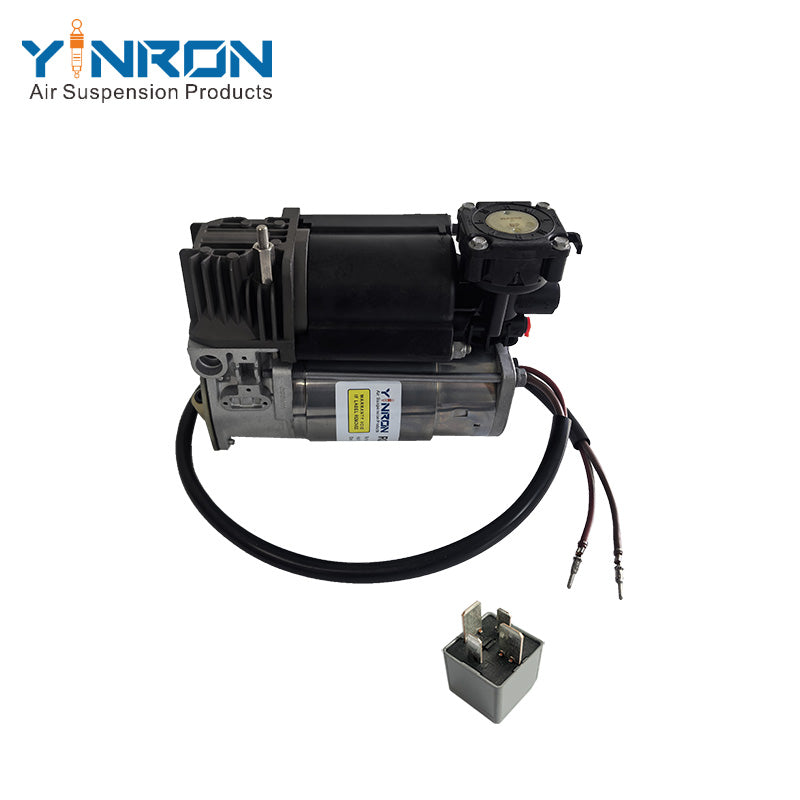 Top vertical overhead view of Land Rover Range Rover L322 air suspension compressor pump RQL000014 with WABCO relay