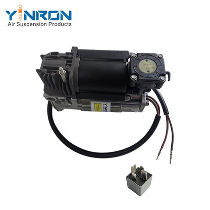 Top vertical overhead view of Land Rover Range Rover L322 air suspension compressor pump RQL000014 with WABCO relay