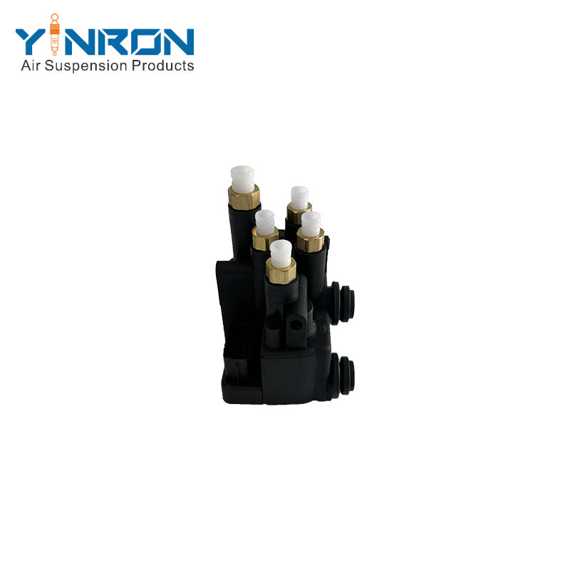 Detailed close-up view of Land Rover Range Rover L405 rear air suspension valve block (LR070246)