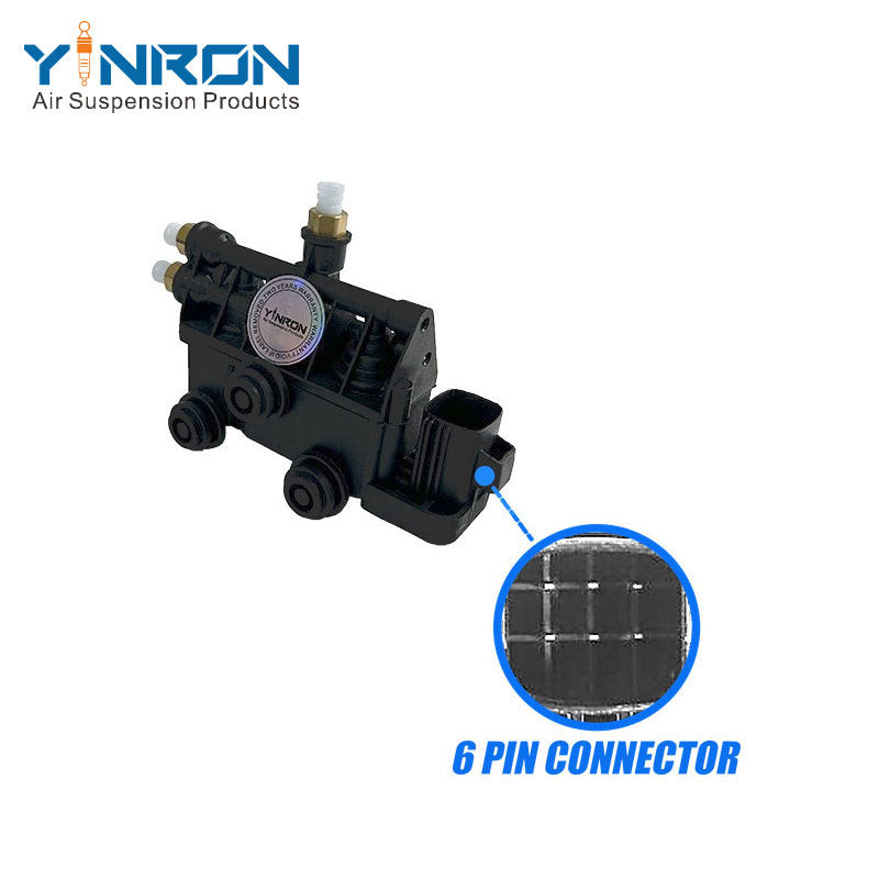 Full front view of Land Rover Range Rover Sport Discovery 3 Discovery 4 front air suspension valve block (RVH000095)
