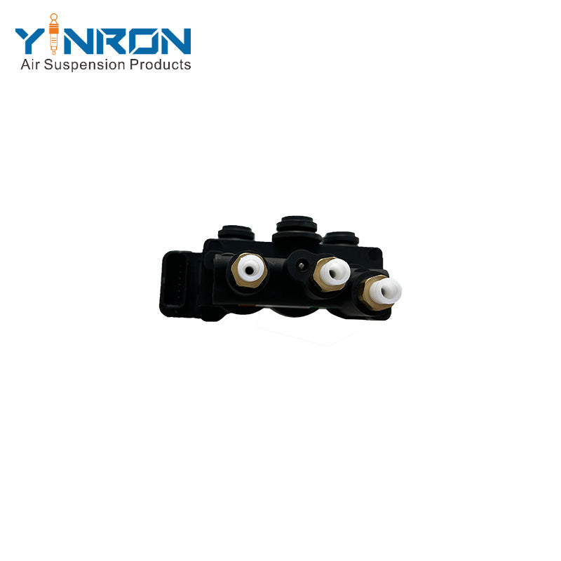 Top-down view for Land Rover Range Rover Sport (L494) front air suspension valve block (LR037081)