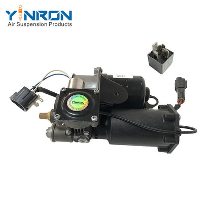 Main front full view of Land Rover Range Rover Vogue L322 air suspension compressor pump LR025111 (Hitachi relay included)