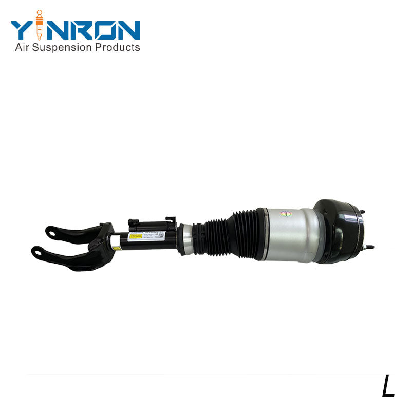 Close-up of OEM label with part number A2923203113 on Mercedes C292 air suspension strut.