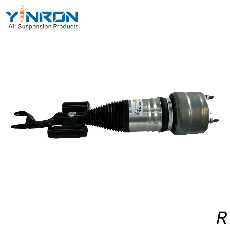 Eye-level view of Mercedes-Benz E-Class W213 AMG 4Matic front right air suspension strut (A2133202202)