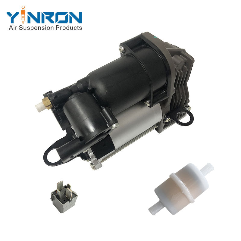 Side view of Mercedes‑Benz GLE C292 air suspension compressor pump with relay and air filter (A1663200104)