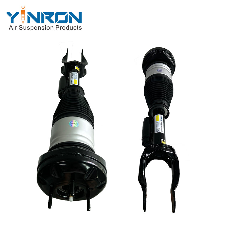 Pair view of Mercedes-Benz GLE-Class W167 front air suspension struts - Left A1673200503 and Right A1673200603