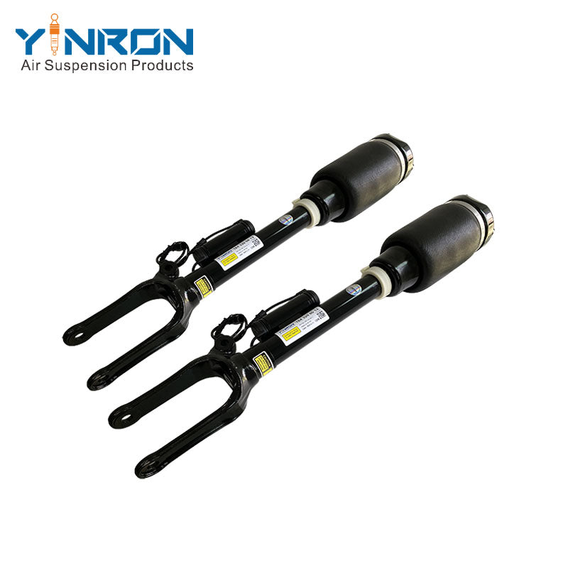Perspective view of Mercedes-Benz ML W164 GL X164 air suspension strut pair (A1643206013) with ADS