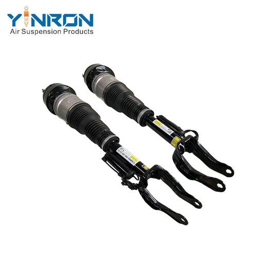 Pair view of Mercedes-Benz ML W166 GL X166 front air suspension struts (A1663201313-A1663201413) with ADS