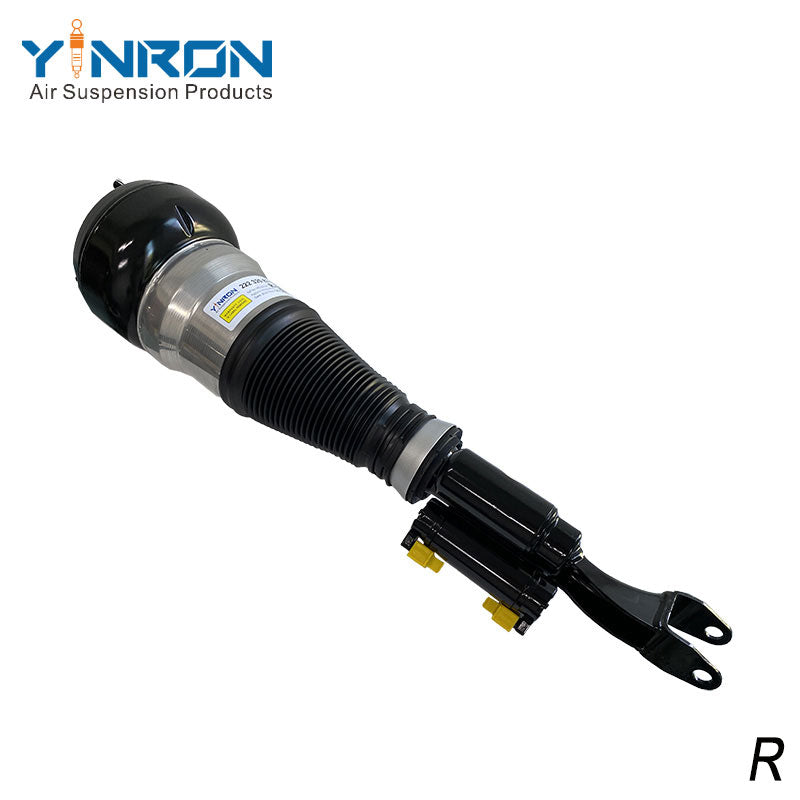 Detailed side profile view of Mercedes-Benz S-Class W222 4Matic front right air suspension strut (A2223208213)