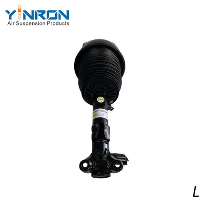 Vertical view of Mercedes-Benz CLS C218 front left air suspension strut with ADS (A2183206513)