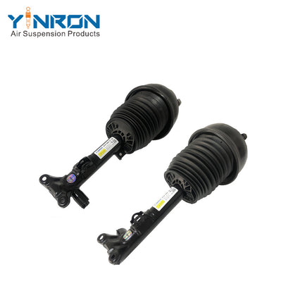 Side view of a pair of Mercedes-Benz E-Class W212 front air suspension struts with ADS (A2123200913, A2123200813)
