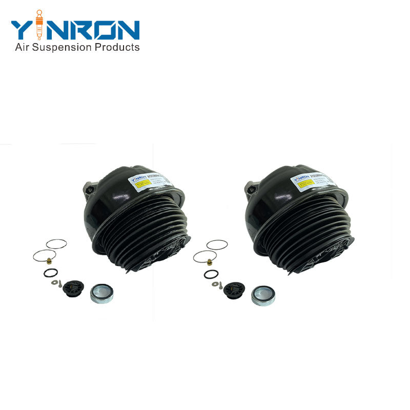Pair side view of Mercedes E-Class W212 / W212 4Matic front air suspension springs (A2123200913 & A2123203138)