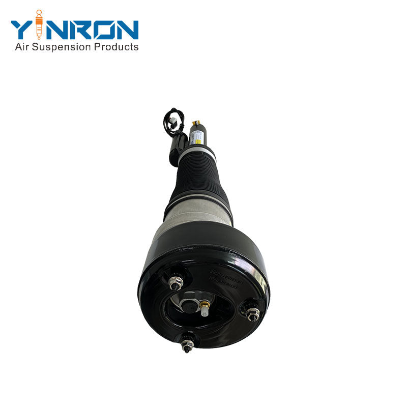 Close-up detail view of Mercedes S-Class W221 front air suspension strut (A2213204913)
