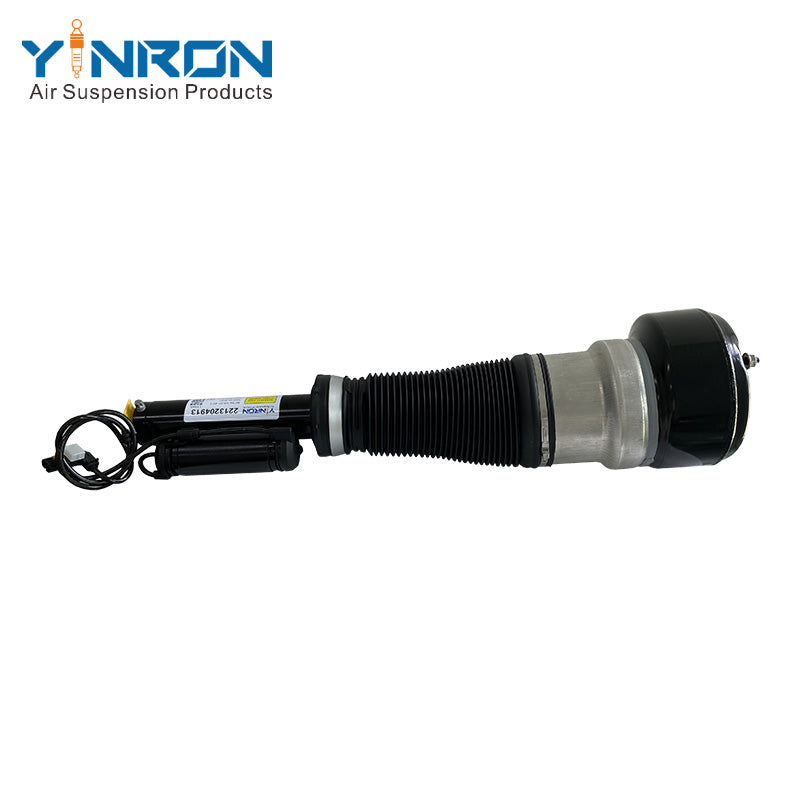 Eye-level view of Mercedes S-Class W221 front air suspension strut (A2213204913)
