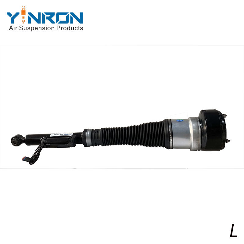 Eye-level view of Mercedes S-Class W221 rear left air suspension strut (A2213205513)
