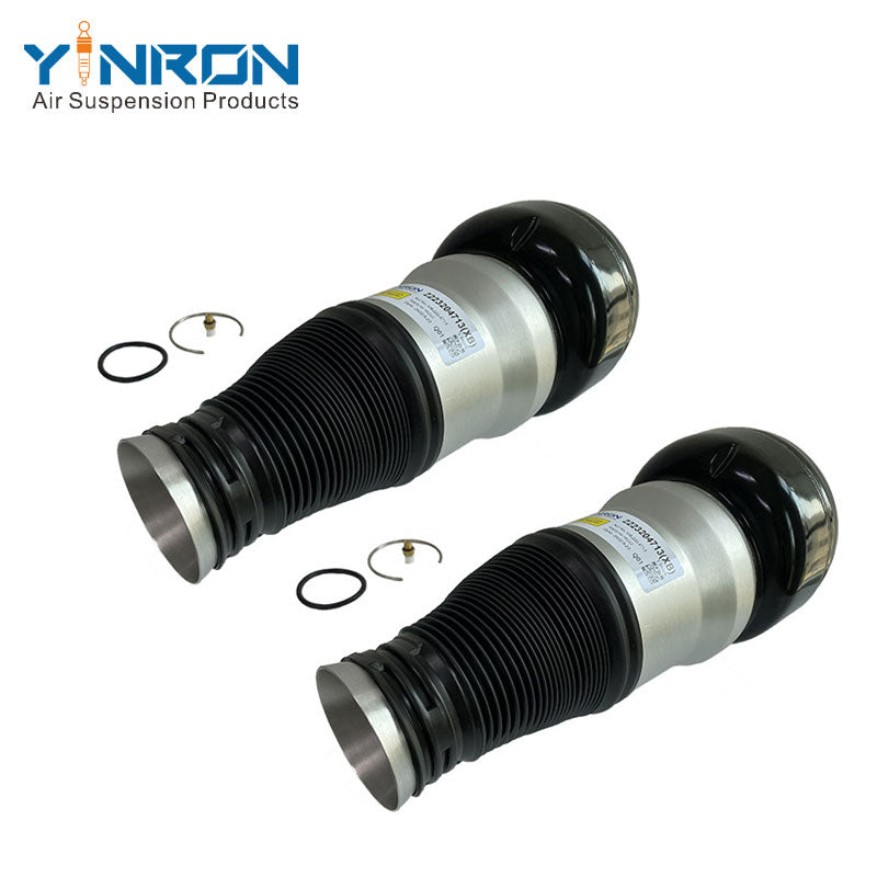 Full pair view of Mercedes-Benz S-Class W222 front left and right air suspension springs (A2223204713 & A2223204813)