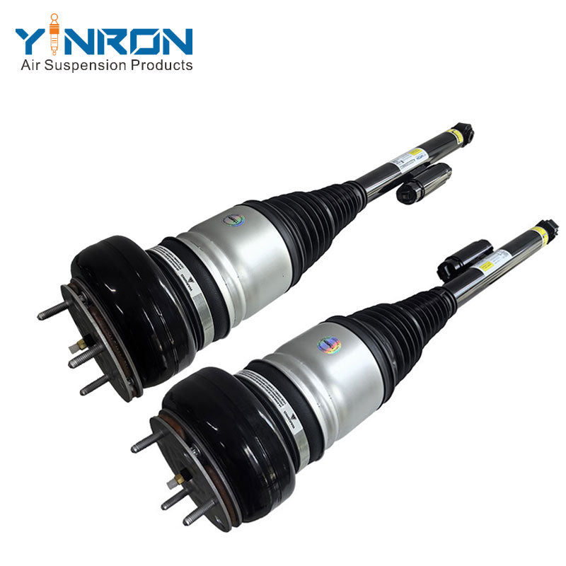 Rearward pair view of Mercedes S-Class W223 air suspension struts (A2233209703 & A2233209803)