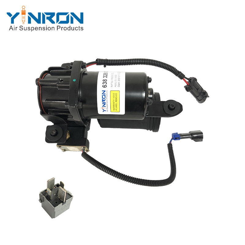 Vertical top view of Mercedes-Benz V class VITO W638 air suspension compressor pump (A6383280202) with Relay